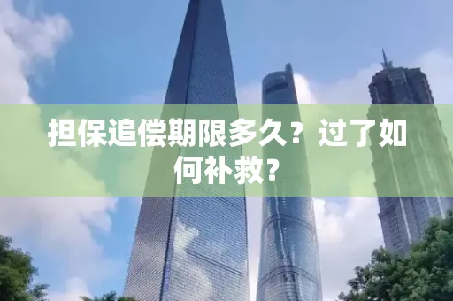 东莞担保追偿期限多久?过了如何补救?